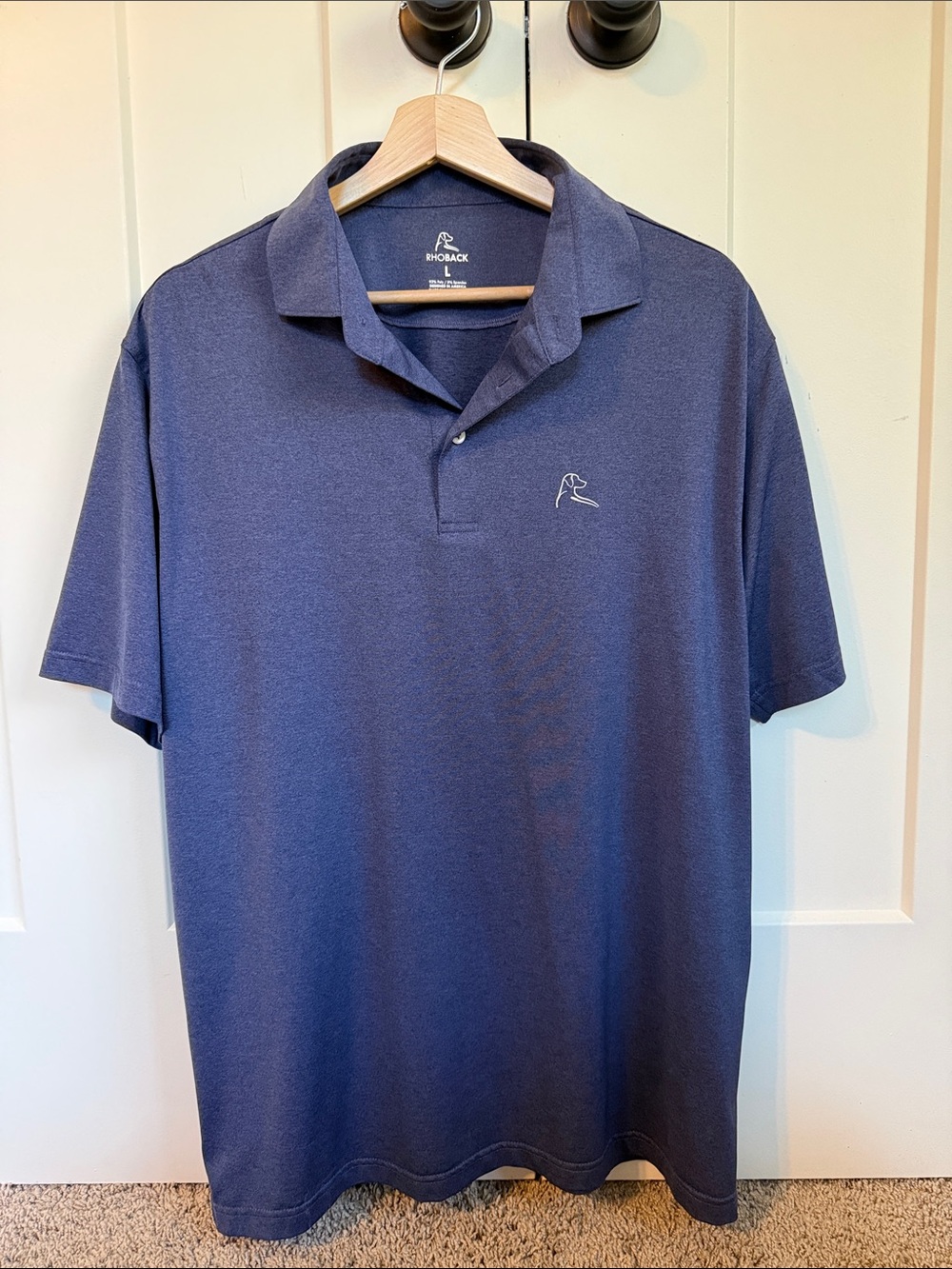 Rhoback Men's Navy Heather Performance Polo